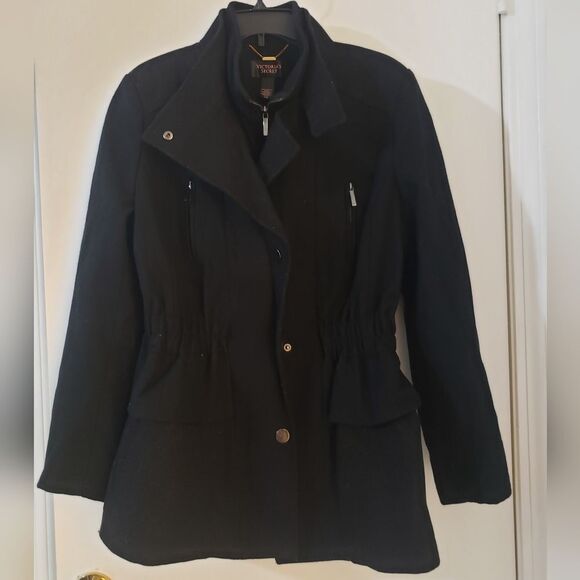 Victoria's Secret Jackets & Blazers - Victoria's Secret Black Coat Sz Large